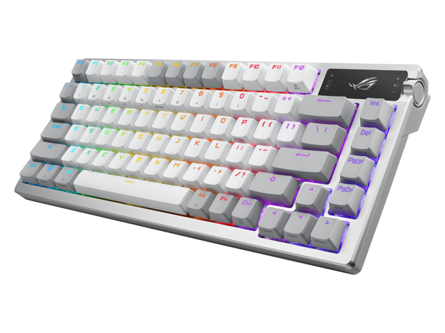 ASUS - ROG Azoth 75% Wireless Mechanical Gaming Keyboard with Hot-Swappable ROG NX Snow Switches and OLED Display - White - image 5