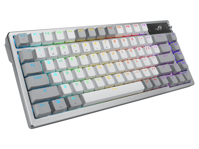 ASUS - ROG Azoth 75% Wireless Mechanical Gaming Keyboard with Hot-Swappable ROG NX Snow Switches and OLED Display - White - image 6