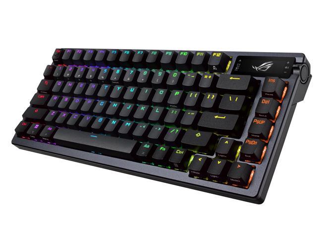 ASUS ROG Azoth 75 Wireless DIY Custom Gaming Keyboard, OLED display, Gasket-Mount, Three-Layer Dampening, Hot-Swappable Pre-lubed ROG NX Snow...
