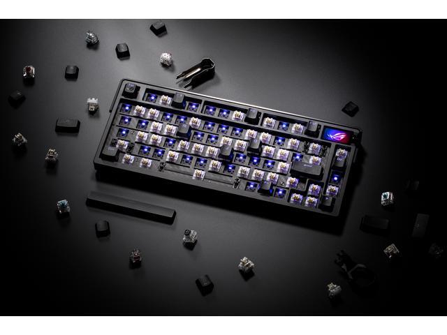 ASUS - ROG Azoth Extreme 75% Wireless Mechanical Gaming Keyboard with ROG NX Snow Linear Switches and Color OLED Touchscreen - Black - image 5
