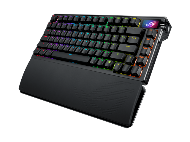 ASUS - ROG Azoth Extreme 75% Wireless Mechanical Gaming Keyboard with ROG NX Snow Linear Switches and Color OLED Touchscreen - Black - image 4