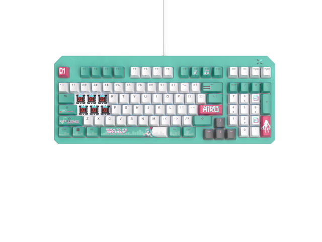 ASUS - TUF Gaming K3 Gen II 96% Wired Optical-Mechanical RGB Gaming Keyboard - Hatsune Miku Edition - image 4