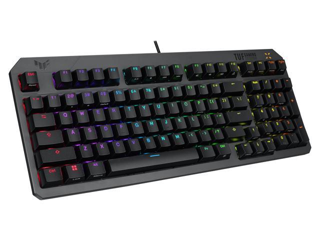 ASUS TUF Gaming K3 Gen II keyboard - compact 97-key layout, optical-mechanical RGB Red (Linear) switches, detachable top plate, and Aura Sync