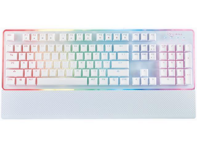 Rosewill NEON K51W Wired Mechanical Gaming Keyboard, Hybrid Membrane Mechanical Switches, 8 RGB LED Backlight Effects, 19-Key Anti-Ghosting.