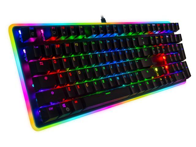 Spill-Proof Dust-Proof Aluminum Plate 8 LED Backlit Modes Rosewill NEON K52 RGB Waterproof Membrane Mechanical Gaming Keyboard with 19-Key Anti-Ghosting 12 Multimedia Hotkeys 