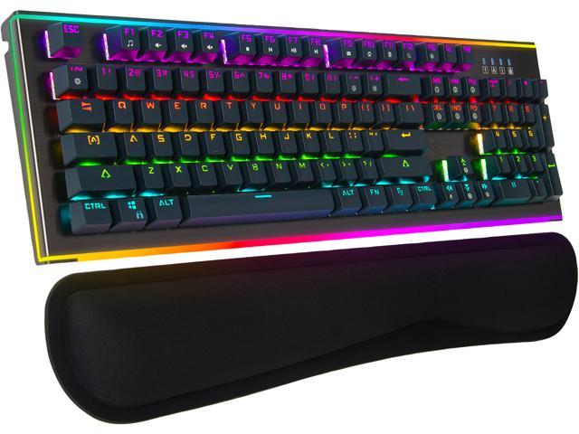 Rosewill NEON K75 V2 Wired Mechanical Gaming Keyboard with Kailh Blue Switches, 19 RGB LED Backlight Effects, NKRO, Anti-Ghosting, Vivid Customizable Rim Backlights, 3-Way Cable Slot