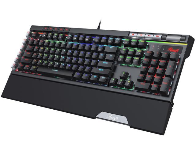 Rosewill Blitz K50 RGB BR Wired Gaming tactile Mechanical Keyboard | Outemu Brown Switches | NKRO, Anti-Ghosting | 6 Built-in Macro Keys | 14 Pre-Programmed Backlight Effects | USB Passthrough - Black