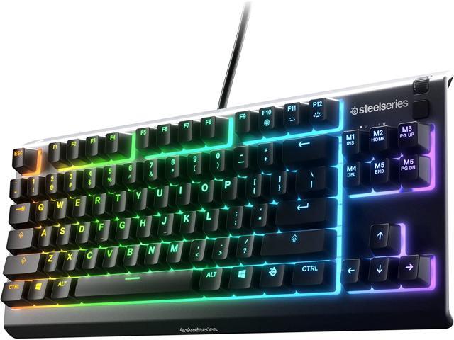 SteelSeries Apex 3 TKL RGB Gaming Keyboard - Tenkeyless Compact Form Factor - 8-Zone RGB Illumination - IP32 Water & Dust Resistant - Whisper Quiet...
