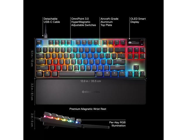 SteelSeries - Apex Pro TKL Gen 3 Wired Mechanical OmniPoint Adjustable HyperMagnetic Gaming Keyboard with Rapid Tap - Black - image 8