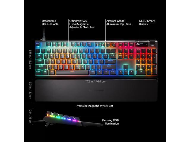 SteelSeries - Apex Pro Gen 3 Full Size Wired Mechanical OmniPoint Adjustable Gaming Keyboard with Rapid Tap - Black - image 10