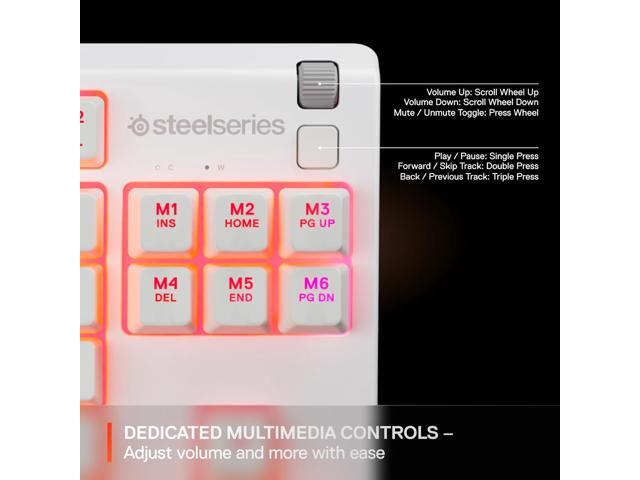 SteelSeries - Apex 3 TKL Wired Membrane Whisper Quiet Switch Gaming Keyboard 8 zone RGB Backlighting - White - image 6