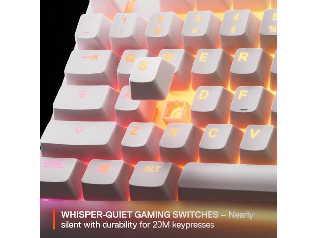 SteelSeries - Apex 3 TKL Wired Membrane Whisper Quiet Switch Gaming Keyboard 8 zone RGB Backlighting - White - image 5