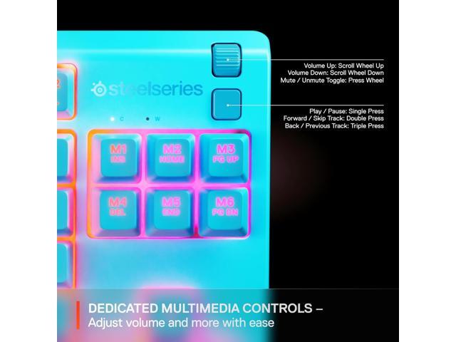 SteelSeries - Apex 3 TKL Wired Membrane Whisper Quiet Switch Gaming Keyboard 8 zone RGB Backlighting - Aqua - image 3