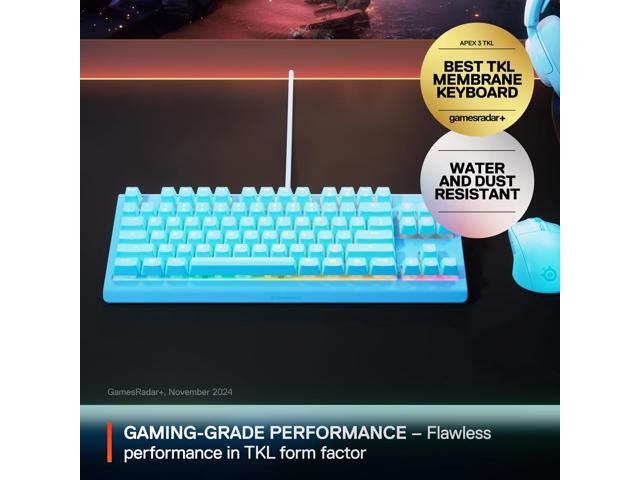 SteelSeries - Apex 3 TKL Wired Membrane Whisper Quiet Switch Gaming Keyboard 8 zone RGB Backlighting - Aqua - image 7