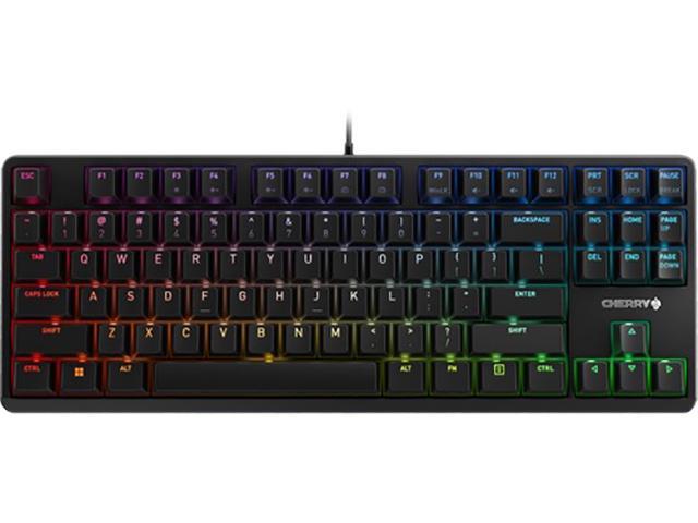 Cherry MX RGB Mechanical Keyboard with MX Red Silent Gold-Crosspoint Key switches for typists, Programmers, Creator, Coder, Work in The Office or.