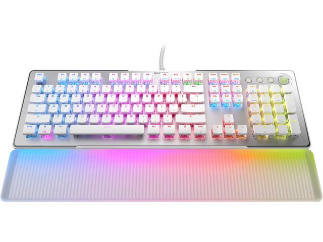 Roccat Vulcan II Max Full-size Wired Keyboard with Optical Titan Switch, RGB Lighting, Aluminum Top Plate and Palm Rest - White ROC-12-023