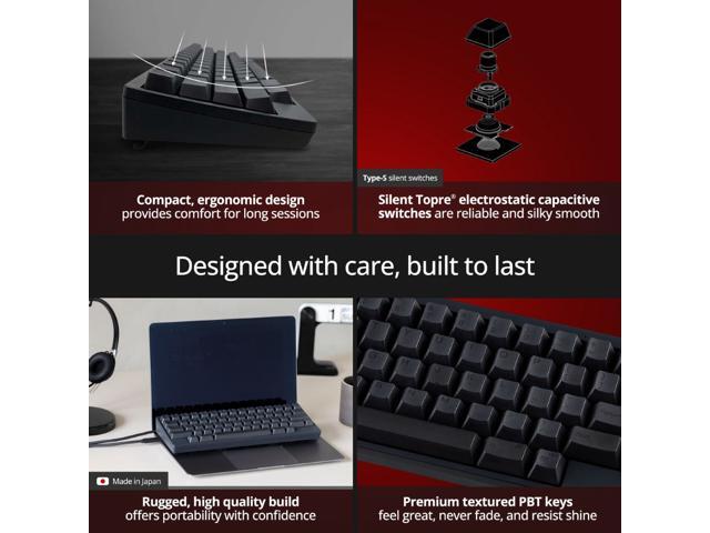 HHKB Professional Classic Type-S Gaming Keyboard CG01000-399208, Compatible with PC and MAC, USB Type-C connection for wired, 2 Year Warranty, Snow