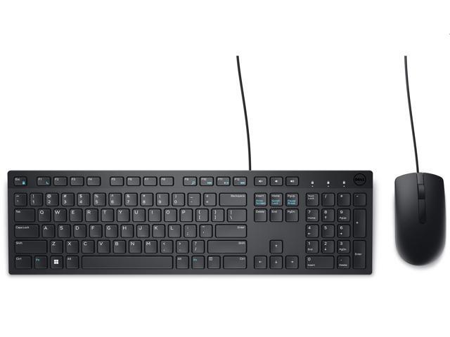 Dell Wired Keyboard and Mouse - KM300C - USB Keyboard - Black - USB Cable Mouse - Optical - 1000 dpi - 3 Button - Black - Mute, Volume Down, Volume...