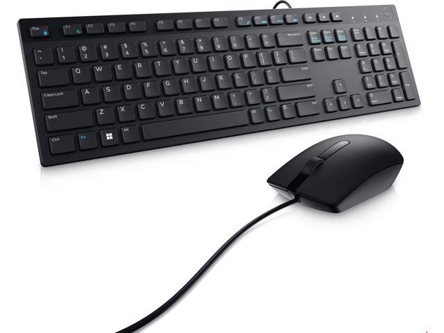 Dell Wired Keyboard and Mouse - KM300C - USB Keyboard - Black - USB Cable Mouse - Optical - 1000 dpi - 3 Button - Black - Mute, Volume Down, Volume.