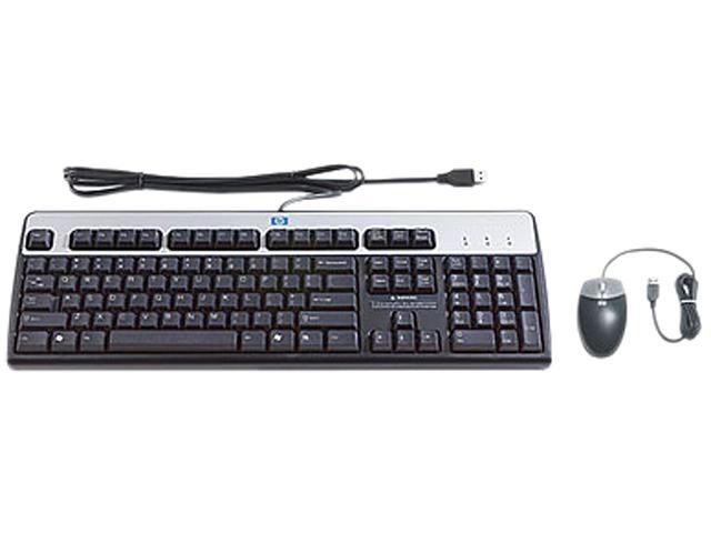 HP 631341-B21 Black Wired USB BFR-PVC US Keyboard/Mouse Kit