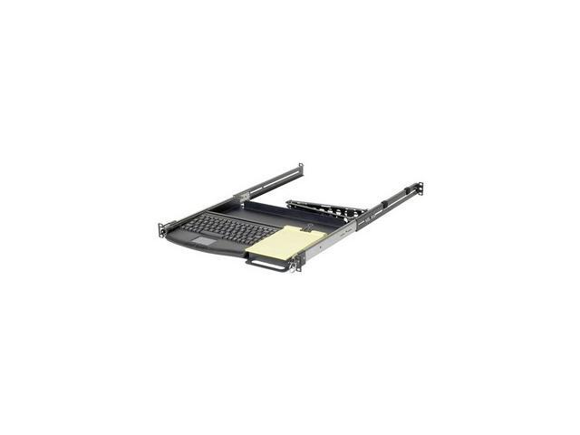 RackSolutions 1U Sliding Keyboard Shelf with USB Rack Mount Keyboard - Fits 4Post Racks, Cable Management Included