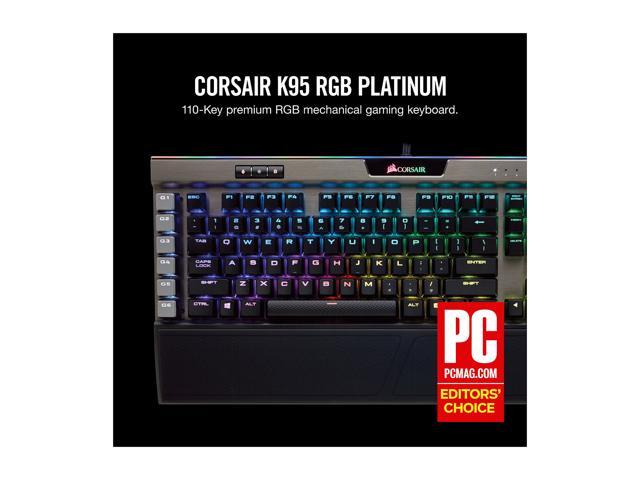 Corsair K95 RGB PLATINUM Mechanical Gaming Keyboard, Cherry MX Speed, Backlit RGB LED, Gunmetal