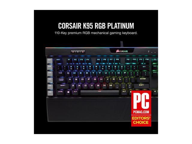 Corsair K95 RGB PLATINUM Mechanical Gaming Keyboard, Cherry MX Speed, Backlit RGB LED, Black