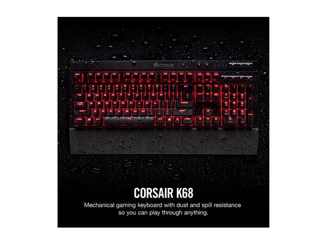 Corsair Gaming K68 Mechanical Keyboard, Backlit Red LED, Cherry MX Red