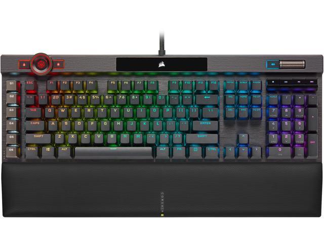 Corsair K100 RGB Mechanical Gaming Keyboard - CHERRY MX SPEED RGB Silver Keyswitches - AXON Hyper-Processing Technology for 4x Faster Throughput.