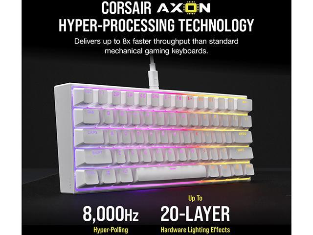 CORSAIR - K65 RGB Mini Wired 60% Mechanical Cherry MX SPEED Linear Switch Gaming Keyboard with PBT Double-Shot Keycaps - White - image 6