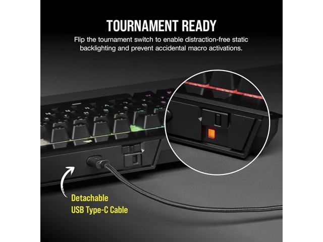 Corsair K70 RGB TKL CHAMPION SERIES Optical-Mechanical Gaming Keyboard - OPX RGB Switches, PBT Double-Shot Keycaps, Detachable USB-C Cable - Black