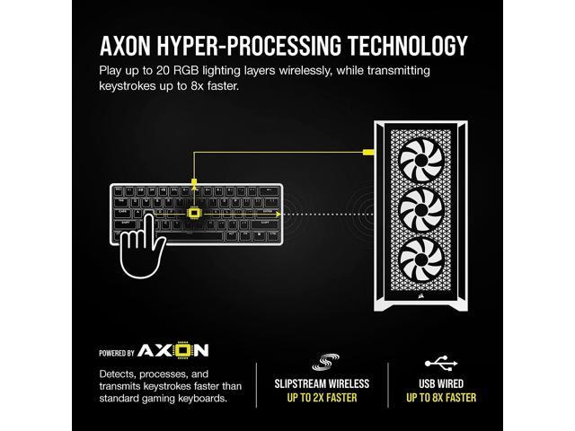 CORSAIR - K100 Air Wireless Full-Size Bluetooth RGB Mechanical Cherry MX Ultra Low Profile Tactile Switch Gaming Keyboard - Black - image 10