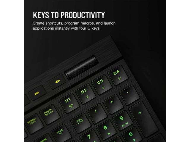 CORSAIR - K100 Air Wireless Full-Size Bluetooth RGB Mechanical Cherry MX Ultra Low Profile Tactile Switch Gaming Keyboard - Black - image 8