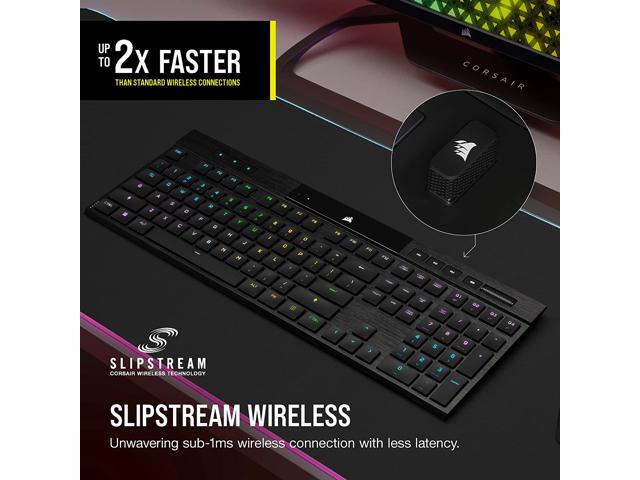 CORSAIR - K100 Air Wireless Full-Size Bluetooth RGB Mechanical Cherry MX Ultra Low Profile Tactile Switch Gaming Keyboard - Black - image 6