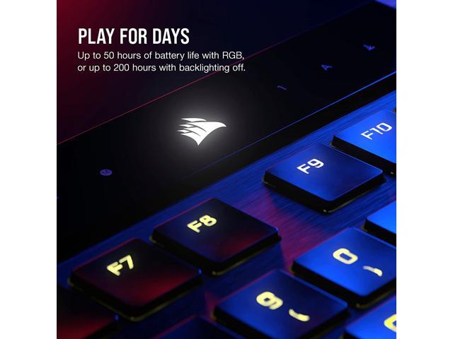 CORSAIR - K100 Air Wireless Full-Size Bluetooth RGB Mechanical Cherry MX Ultra Low Profile Tactile Switch Gaming Keyboard - Black - image 5