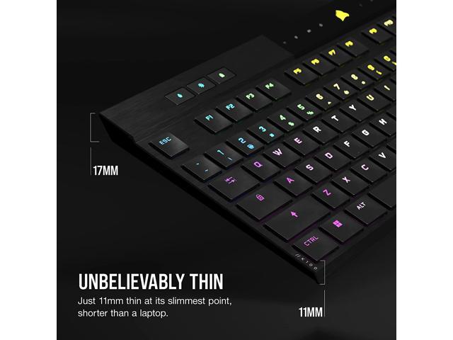 CORSAIR - K100 Air Wireless Full-Size Bluetooth RGB Mechanical Cherry MX Ultra Low Profile Tactile Switch Gaming Keyboard - Black - image 3