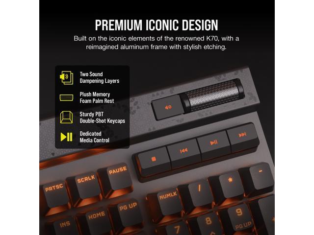 CORSAIR - K70 MAX RGB Magnetic-Mechanical Gaming Keyboard with PBT Double-Shot Keycaps - Steel Gray - image 10