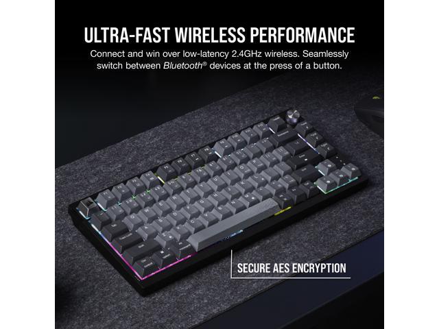 CORSAIR - K65 PLUS RGB 75% Wireless Mechanical Pre-Lubricated MLX Red Linear Switch Gaming Keyboard with Hot-Swappable Switches - Black/Gray - image 10