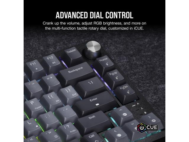 CORSAIR - K65 PLUS RGB 75% Wireless Mechanical Pre-Lubricated MLX Red Linear Switch Gaming Keyboard with Hot-Swappable Switches - Black/Gray - image 11