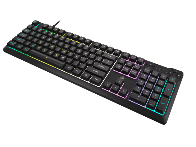 CORSAIR K55 CORE RGB Gaming Keyboard - Ten-Zone RGB - Four Dedicated Media Keys - Quiet, Responsive Switches - 300ml Spill Resistance - CORSAIR iCUE