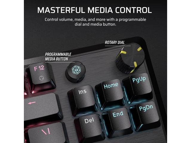 CORSAIR - K70 CORE TKL Compact Wired RGB Pre-Lubed Linear Mechanical Switches Gaming Keyboard with Sound - Black - image 5
