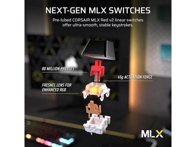 CORSAIR - K70 CORE TKL Compact Wired RGB Pre-Lubed Linear Mechanical Switches Gaming Keyboard with Sound - Black - image 7