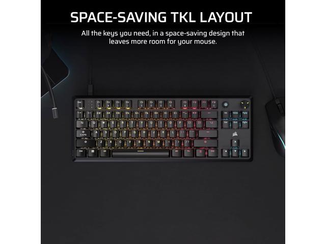 CORSAIR - K70 CORE TKL Compact Wired RGB Pre-Lubed Linear Mechanical Switches Gaming Keyboard with Sound - Black - image 9