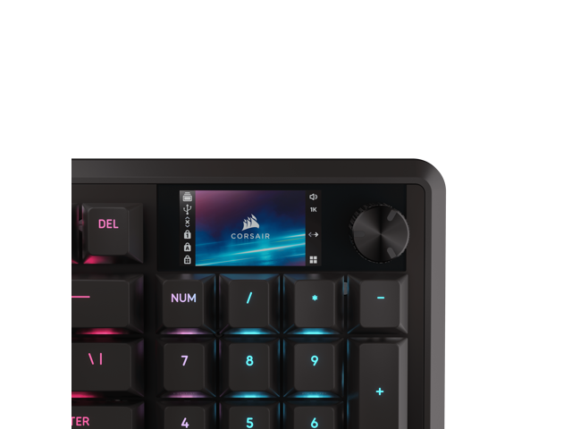 Corsair Vanguard 96 Wired Mechanical Gaming Keyboard - 96% Layout, MLX Plasma Linear Switches, 8000Hz Polling, LCD Display, Virtual Stream Deck,...