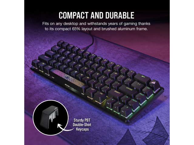 CORSAIR - K65 PRO MINI RGB 65% Optical-Mechanical Gaming Keyboard Backlit RGB LED, OPX - Black - image 4