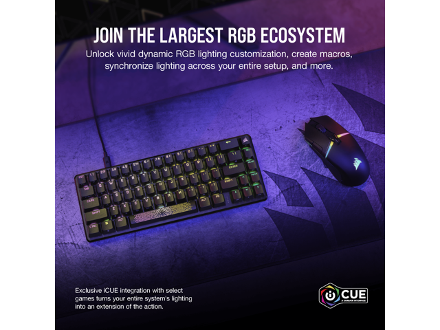 CORSAIR - K65 PRO MINI RGB 65% Optical-Mechanical Gaming Keyboard Backlit RGB LED, OPX - Black - image 6