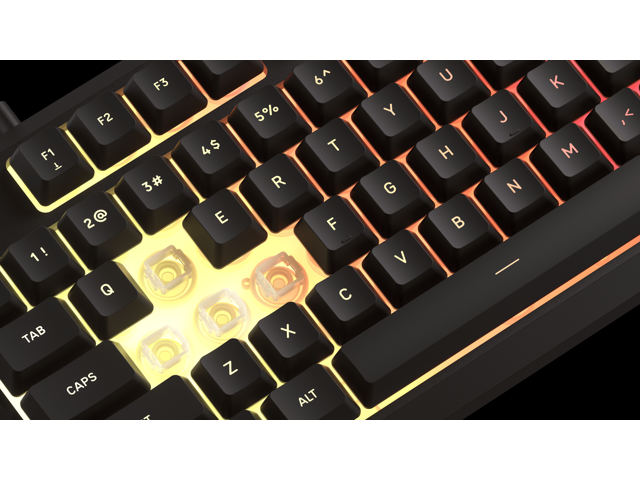 Corsair K55 Core TKL RGB Gaming Keyboard CH-9216065-NA, Tenkeyless Quiet Membrane Keys, 8-Zone RGB, 1000Hz Polling Rate, Media Keys,...