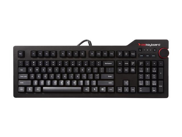 Das Keyboard 4 Professional Wired Mechanical Keyboard, Cherry MX Brown Mechanical Switches, 2-Port USB 3.0 Hub, Volume Knob, Aluminum Top (104...
