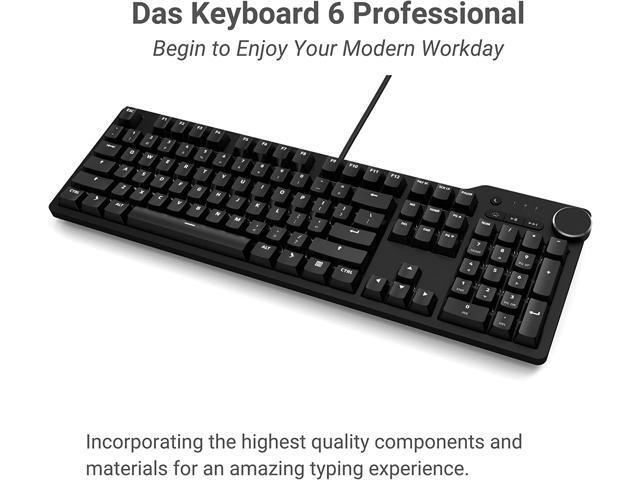 Das Keyboard 6 Professional Backlit Wired Mechanical Keyboard - Tactile Cherry MX Brown Switches, Shine-Through Keycaps, 2-Port USB C Hub, Media...