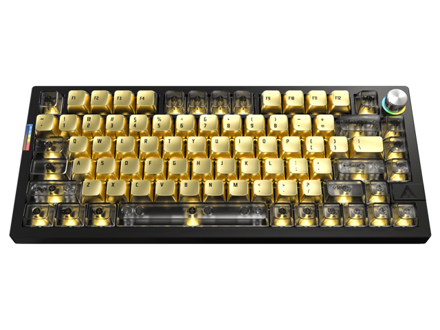 MONTECH MKey Pro Newegg 25th Anniversary Limited Gold Edition Mechanical Gaming Keyboard, Tri-Mode Bluetooth 5.2 / 2.4GHz Wireless / USB-C Wired,...
